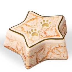 Preview: Tierurne in Sternform Keramik in beige